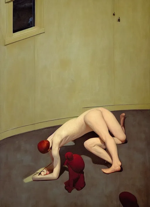 Image similar to the disinvention of time, liberation, by edward hopper and james gilleard, zdzislaw beksinski, open ceiling, highly detailed, black people, painted by francis bacon, painted by james gilleard, surrealism, airbrush, ilya kuvshinov, wlop, stanley artgerm, very coherent, art by takato yamamoto and james jean