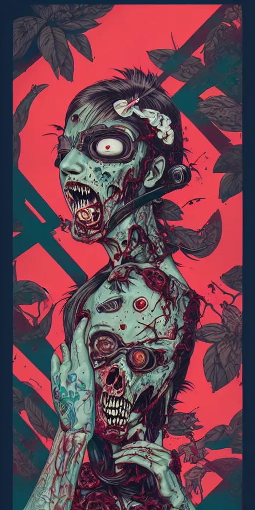 Image similar to a zombie punk band, tristan eaton, victo ngai, artgerm, rhads, ross draws