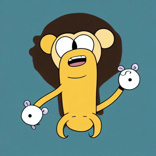 Prompt: a cartoon monkey in the style of adventure time