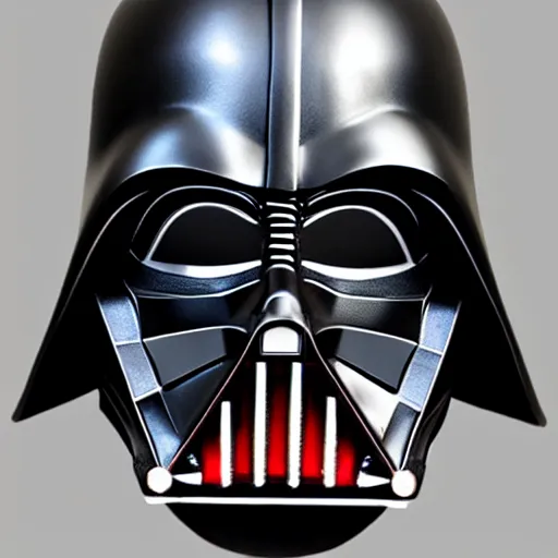 Image similar to darth vader mask close up, dark, faint red lighting, realistic, highly detailed