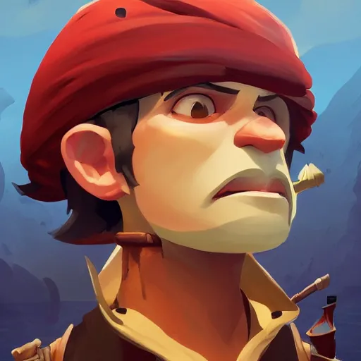 Image similar to painting jack the pirate on sea of thieves game avatar hero smooth face median photoshop filter cutout vector behance hd by jesper ejsing, by rhads, makoto shinkai and lois van baarle, ilya kuvshinov, rossdraws, illustration, art by ilya kuvshinov and gustav klimt