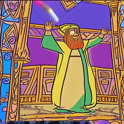 Image similar to coloring book page of Moses from the Bible as seen in Disney Pixar's Up (2009)