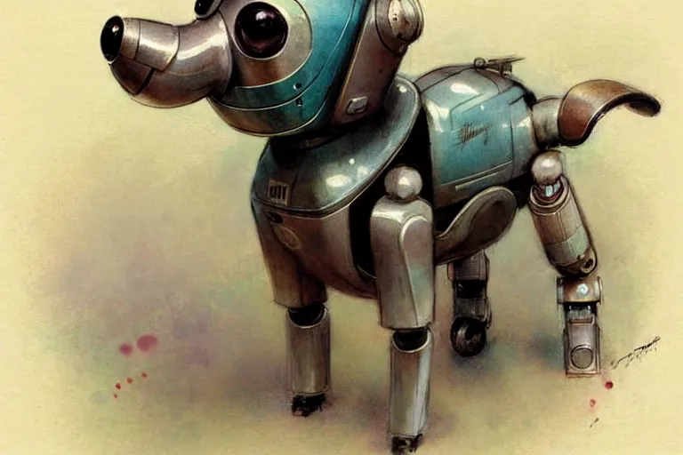 Image similar to ( ( ( ( ( 1 9 5 0 s retro future robot android dog. muted colors. ) ) ) ) ) by jean - baptiste monge!!!!!!!!!!!!!!!!!!!!!!!!!!!!!!