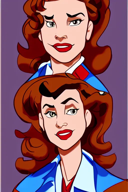 Image similar to Agent carter high quality digital painting in the style of Don Bluth