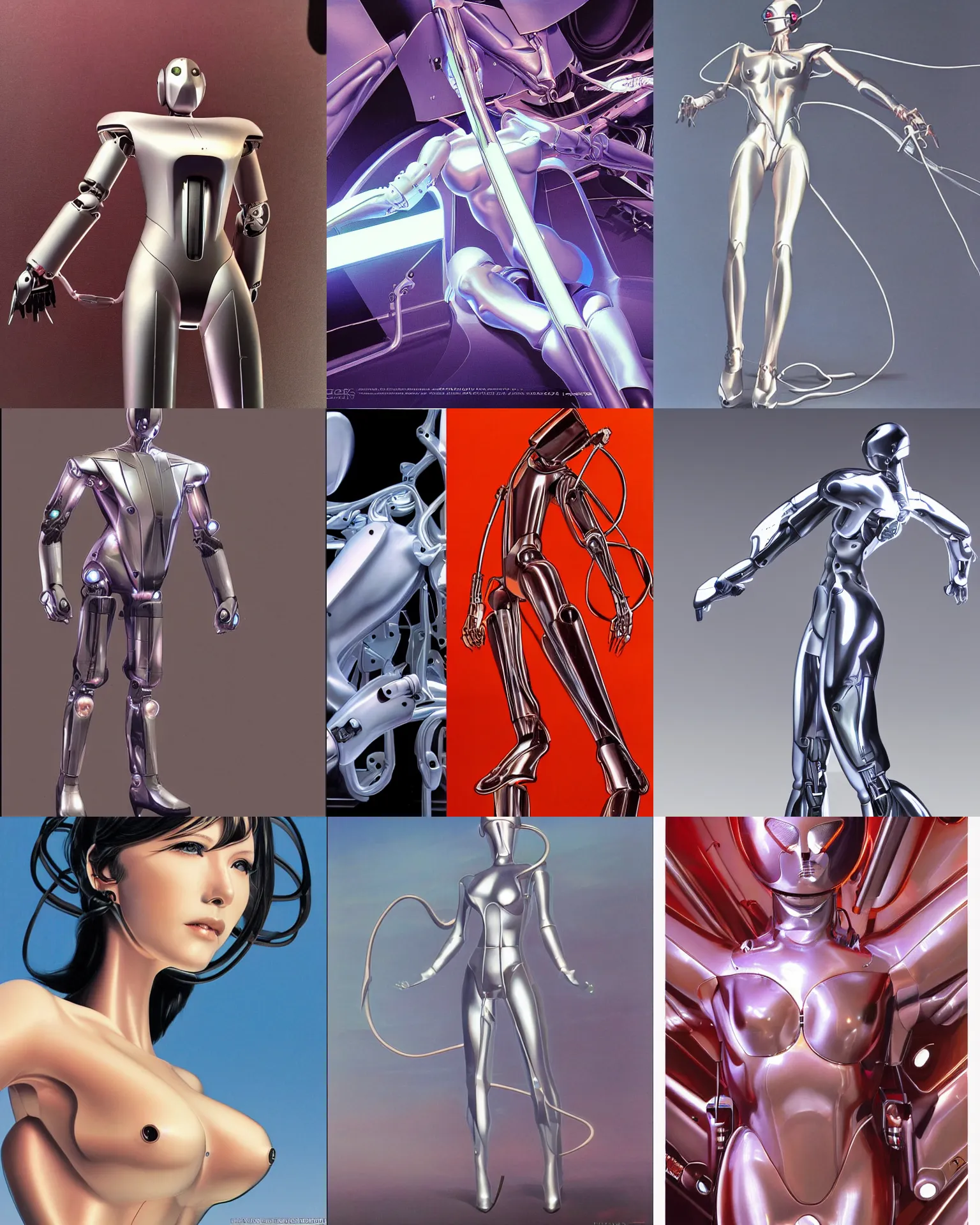 Image similar to If the Tesla Bot was designed by Hajime Sorayama, photorealistic