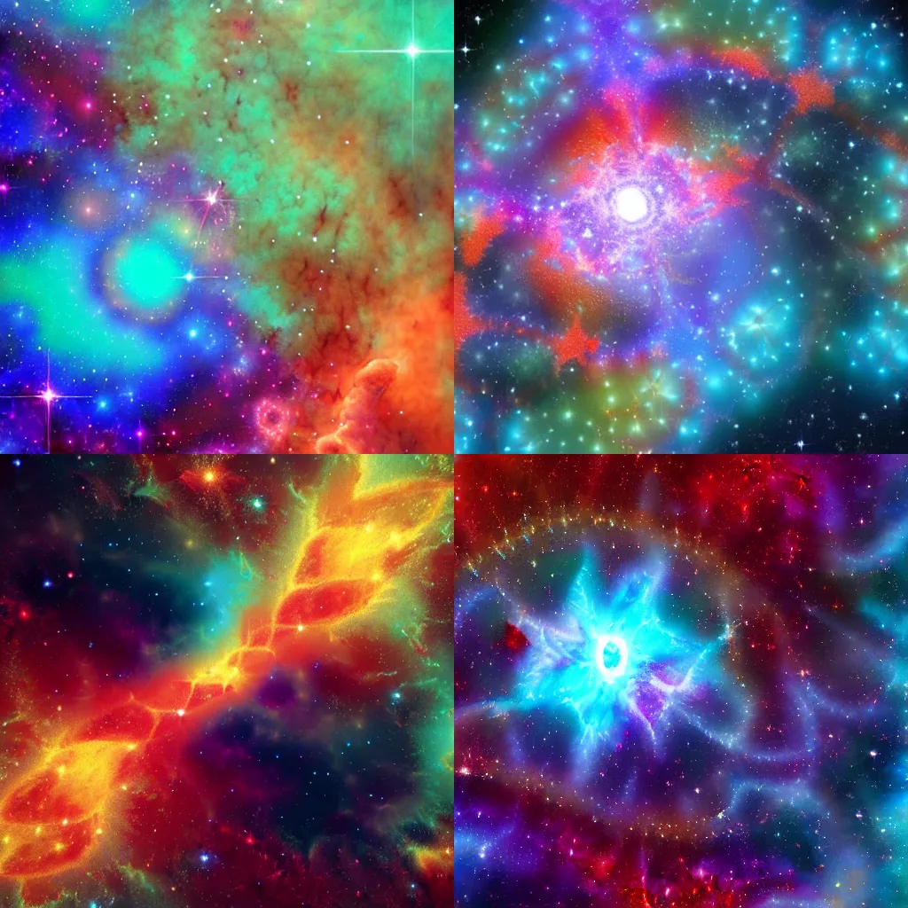 Prompt: a fractal of a nebula in space, digital art, trending on artstation, detailed, realistic