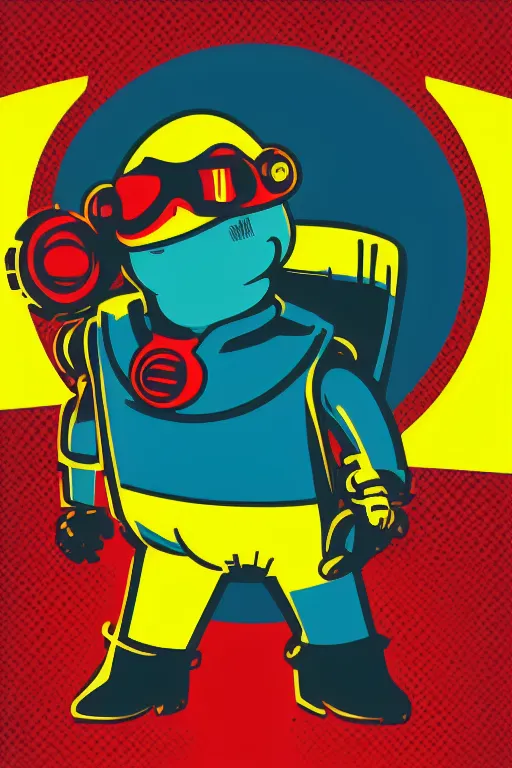 Image similar to fallout 7 6 retro futurist illustration art by butcher billy, sticker, colorful, illustration, highly detailed, simple, smooth and clean vector curves, no jagged lines, vector art, smooth andy warhol style