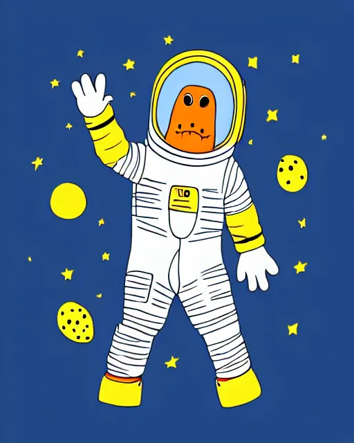 Image similar to a dinosaur wearing a spacesuit