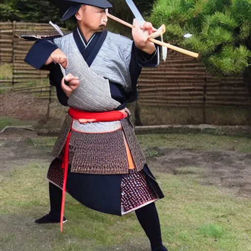 Image similar to angry samurai cutting the beaf