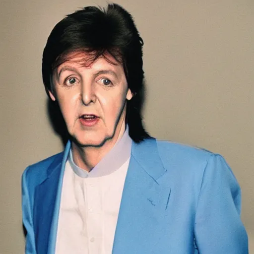 Image similar to paul mccartney with blue hair