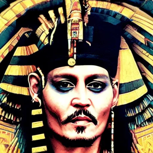 Prompt: johnny depp as an egyptian pharaoh