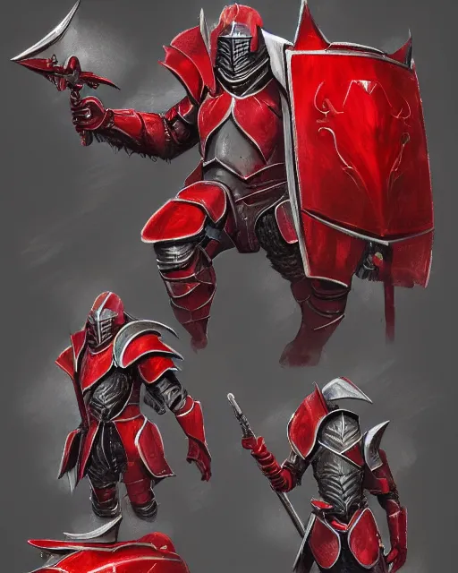 Image similar to knight armored in red, fantasy art, trending on artstation