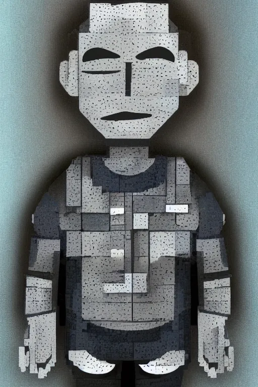 Image similar to man made of tv static, game character