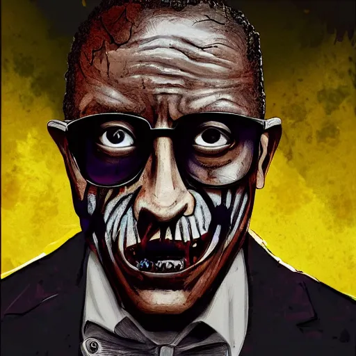 Image similar to Zombie gustavo fring, 4k, photorealistic, dramatic