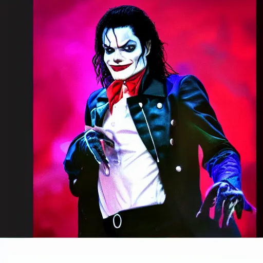 Prompt: Michael Jackson as The Joker 8k hdr amazing lighting