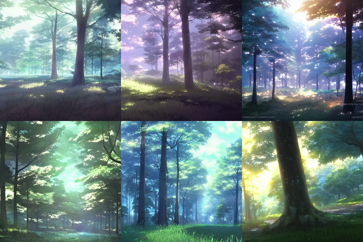 Prompt: a beautiful forest by Makoto shinkai