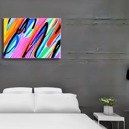 Prompt: 80\'s abstract wall art