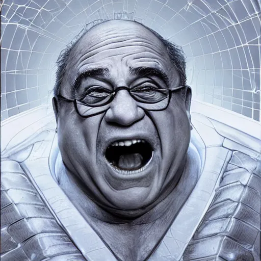 Prompt: hyperrealistic mixed media high resolution image of Danny DeVito in Total Recall as an alien, stunning 3d render inspired art by István Sándorfi and Greg Rutkowski and Unreal Engine, perfect symmetry, dim volumetric lighting, 8k octane beautifully detailed render, post-processing, extremely hyper-detailed, intricate, epic composition, highly detailed attributes, highly detailed atmosphere, full body shot, cinematic lighting, masterpiece, trending on artstation, very very detailed, masterpiece, stunning, flawless structure, lifelike texture, perfection,