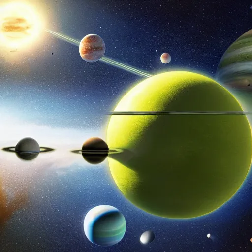 Prompt: giant Hulk floating among the planets in the solar system, oil on canvas, intricate, 8k highly professionally detailed, HDR, CGsociety