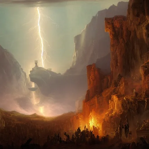 Prompt: Capitol Riot lead by marmots painted by Thomas Cole with dramatic lightning, concept art, matte painting, 8k, highly detailed, artstation