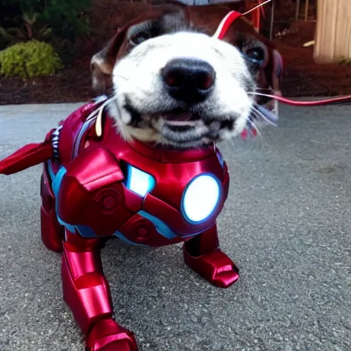 Image similar to ironman as a dog