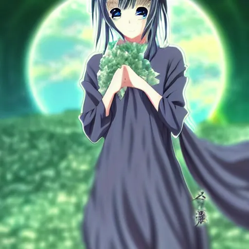 Image similar to anime girl wrapped up in nori, anime art, beautiful, cute