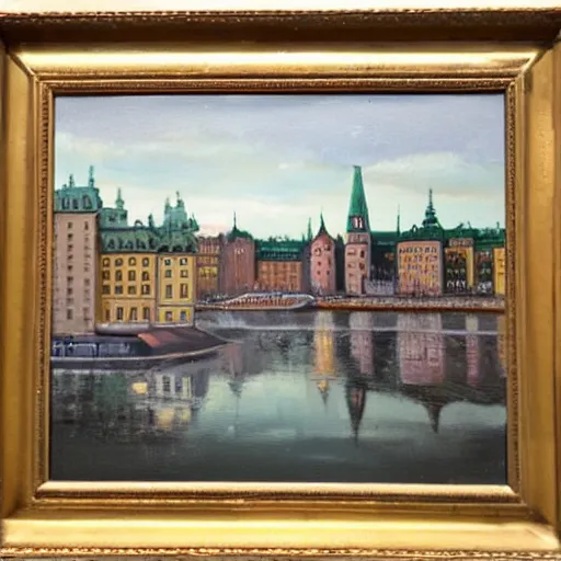 Image similar to oil painting of stockholm