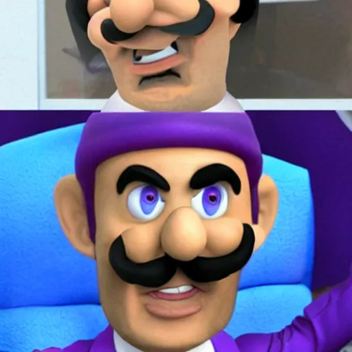 Image similar to nicolas cage as waluigi