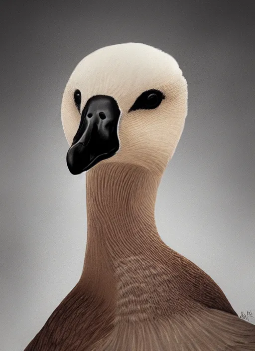 Prompt: gorgeous goose portrait, digital art, trending on artstation