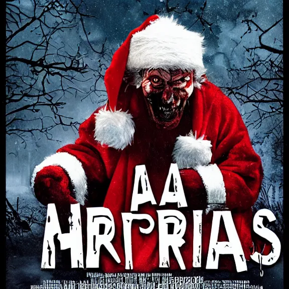 Image similar to a horror movie poster about Christmas