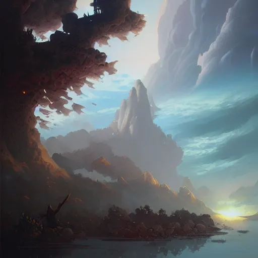 Image similar to A Landscape by Peter Mohrbacher