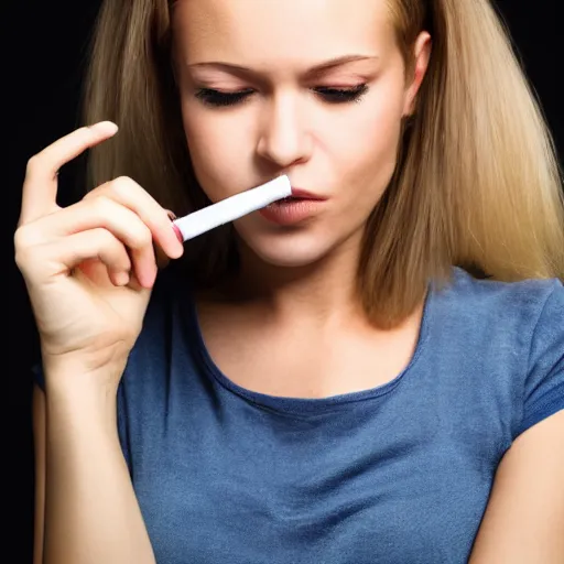 Prompt: studio photo of a woman hand and a cigarette, close-up photo, clean, no distortions, one hand and five fingers