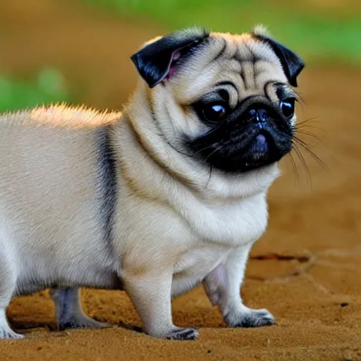 Image similar to a pug gerbil hybrid puppy