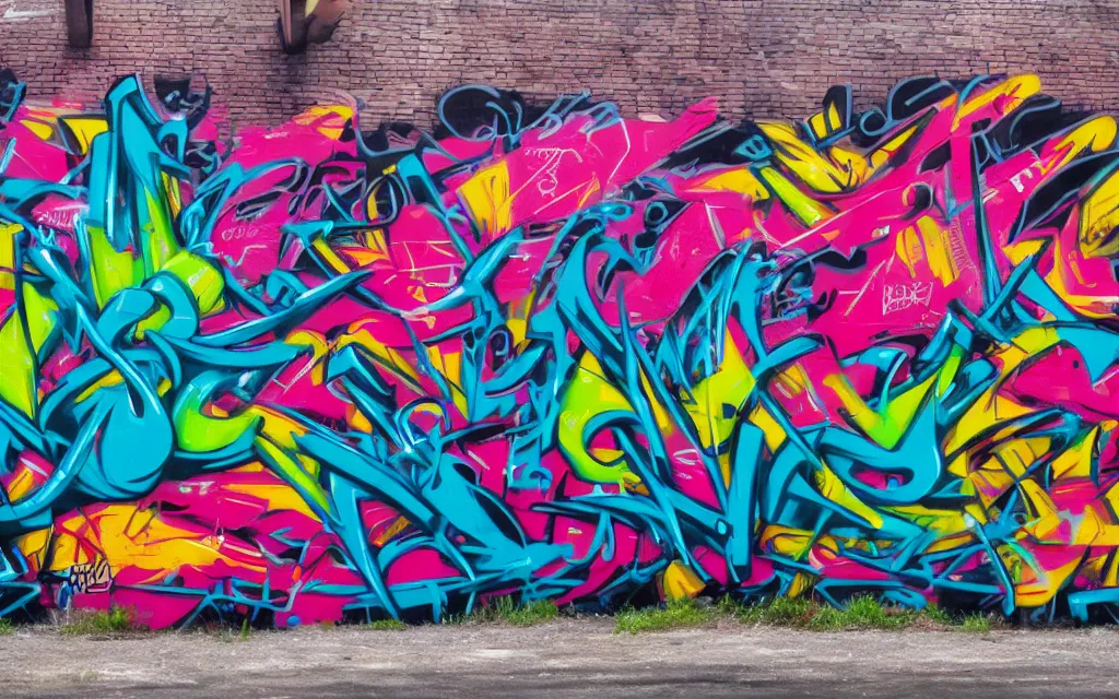Prompt: wildstyle maximalist overdetailed 3d graffiti with charachters allstars artwork by daim, odeith, heliobray, fatheat, cantwo, does. Neon colors combined with pastel palette.