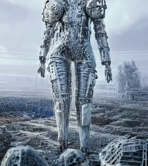 Prompt: tarkovsky's greatest scene, the ancient destroyed majestic tower of babylon, woman in a gantz o suit, futuristic cyber clothing, transparent puffer jacket, hyperrealistic, blockchain, cyber world, ambient lighting, concept art, intricate suit, hyper detailed, smooth, dynamic volumetric lighting, octane, ray trace, cinematic, high quality, cgsociety