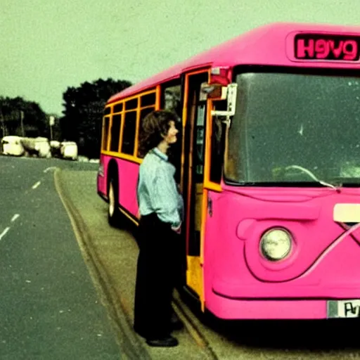 Prompt: Pink Floyd Instructions on how to ride a bus