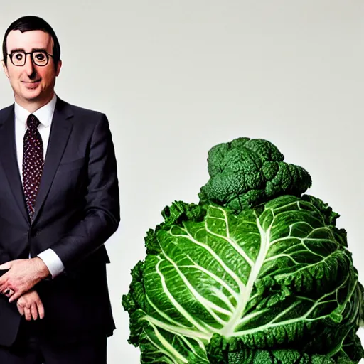 Image similar to john oliver and the cabbage are getting married