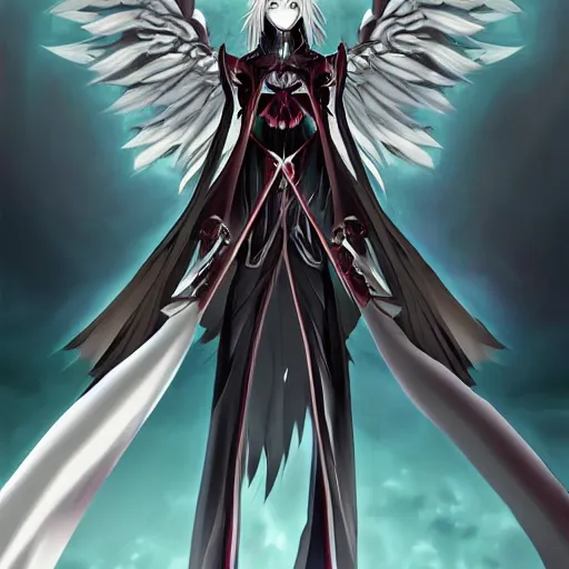 portrait of azrael angel of death, anime fantasy