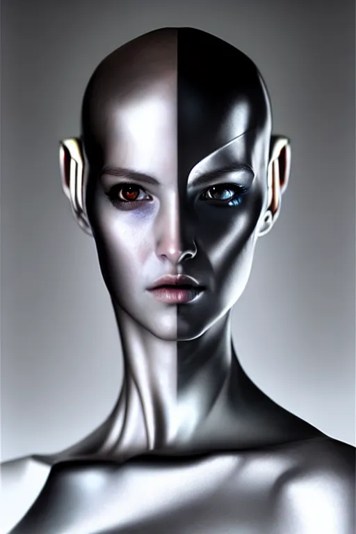 Image similar to Photorealistic hyperrealism android by Artgerm and WLOP