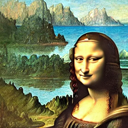 Prompt: the Mona Lisa but painted by Macchiaioli