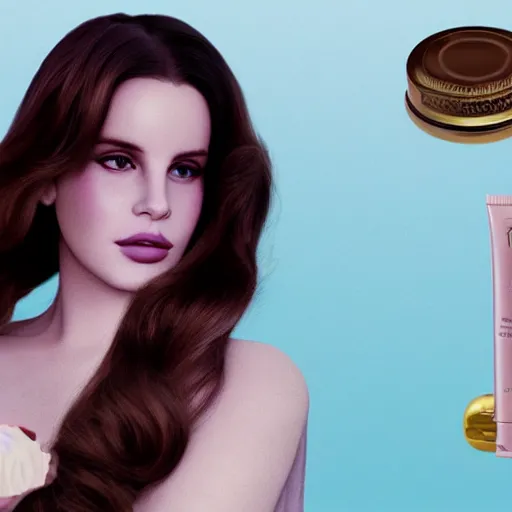 Image similar to Lana del rey in a hand cream commercial, photorealistic, detailed, studio