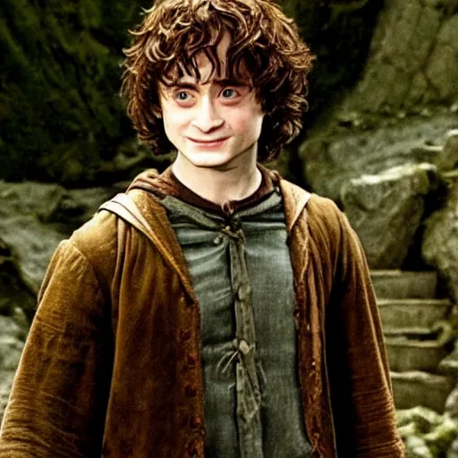 Image similar to daniel radcliffe as frodo baggins in lord of the rings