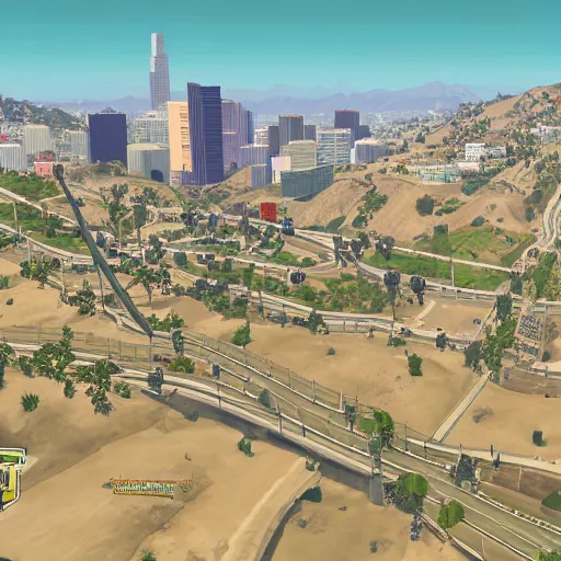 Prompt: GTA V style Map of Los Angeles, california