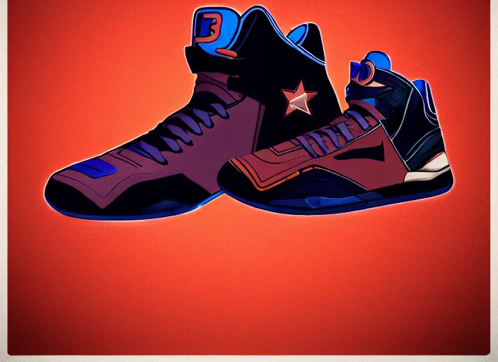 Prompt: basketball sneakers concept of star - lord, trending on artstation, smooth, sharp focus
