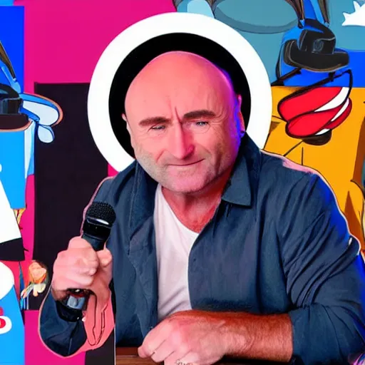 Image similar to phil collins in the style of disney animation