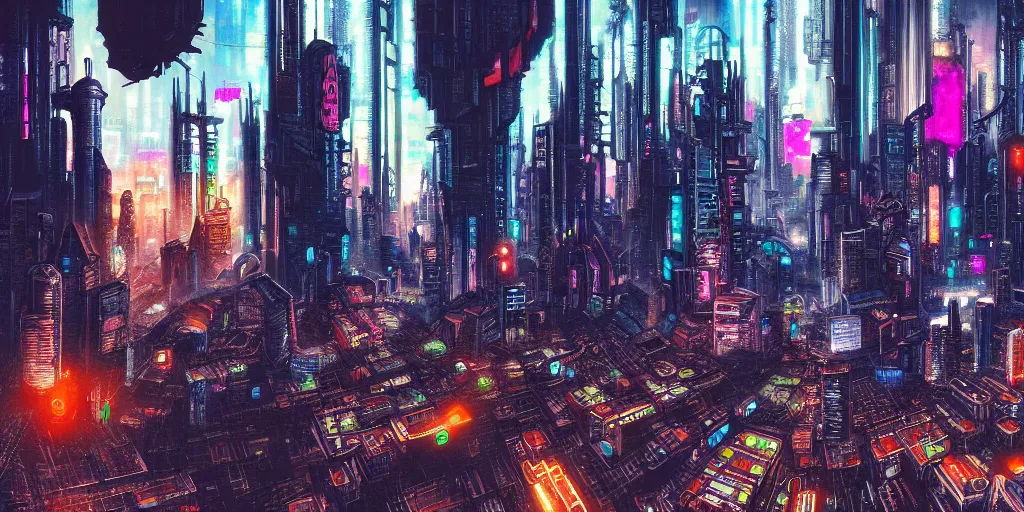 Prompt: cyberpunk city, highly detailed, painting by otto dix, 8 k