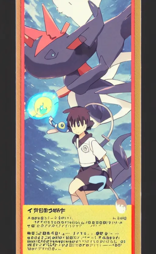 Prompt: a pokemon go card from 1 9 5 0, illustration, concept art, anime key visual, trending pixiv fanbox, by wlop and greg rutkowski and makoto shinkai and studio ghibli and kyoto animation and ken sugimori, symmetrical features, pocket monster companion, box art