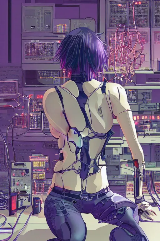 advanced anime digital art, cyberpunk catgirl sitting | Stable Diffusion |  OpenArt
