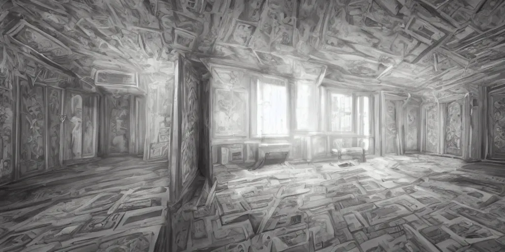 Image similar to weird perspective room