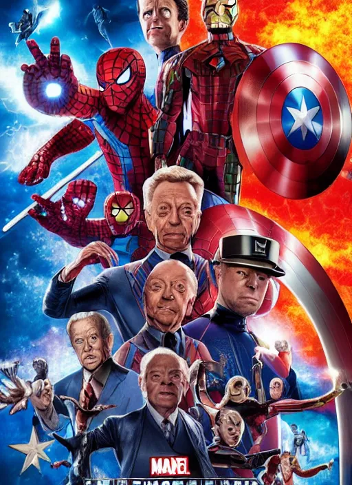 Image similar to don knotts in the marvel cinematic universe, movie poster, official marvel media, highly detailed, poster artwork